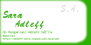 sara adleff business card